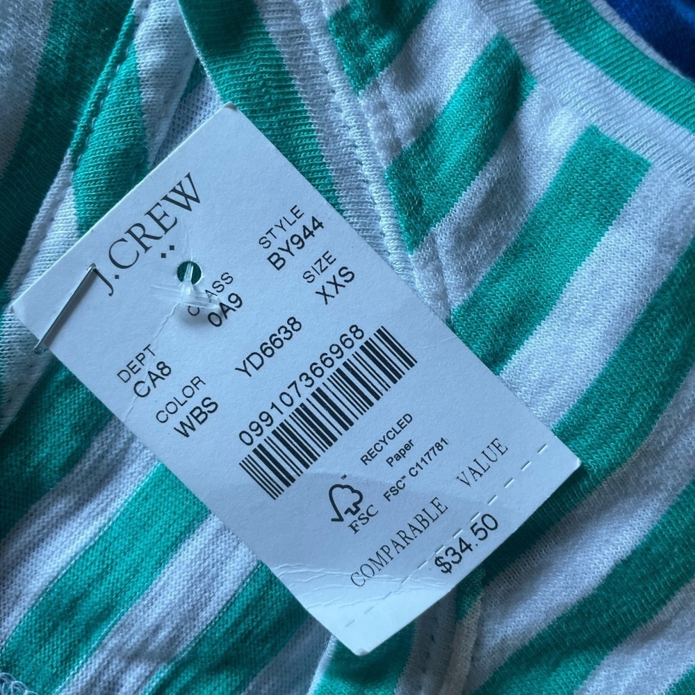J. Crew Green & White Stripe Tank - Picture 6 of 6